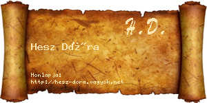 Hesz Dóra névjegykártya